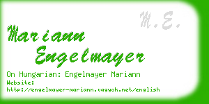 mariann engelmayer business card